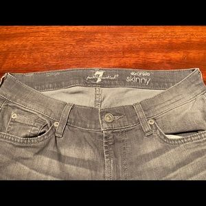 7 for all Mankind grey the ankle skinny jeans